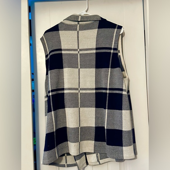 Chaps Asymmetrical Zipper Vest - Navy 1X - Picture 3 of 8